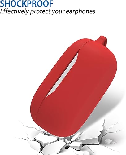 Miniatura 3 de Funda de silicona suave compatible con Huawei FreeBuds SE, absorción de golpes, antipérdida, a prueba de golpes, accesorios con llavero (rojo)