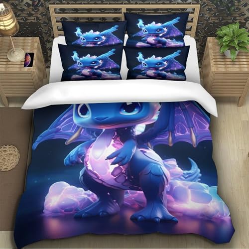 Housse de couette fermeture éclair douce lit 200x200cm effet 3D - 5