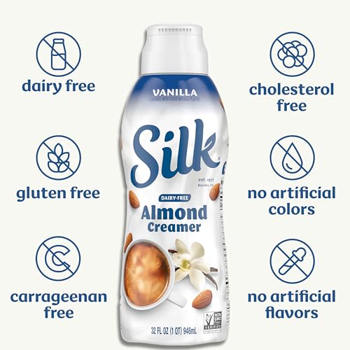 Silk Vanilla Almond Creamer, Gluten-Free, Non-GMO Project Verified, 1 Quart