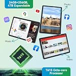 2K 11 Inch Android 16 Tablet, 24GB RAM, 256GB ROM, 1TB Expand, TUV Certified 1920x1200 FHD Screen, 8000mAh with Octa-Core, Gaming Tablet with Sim Card Slot for Adults & Kids