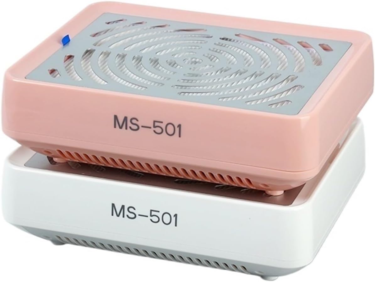 Nail Dust Collector, 3Pcs Nail Dust Collector with Lamp Powerful Nail Vacuum Fan Nail Dust Suct Collector Extractor 40W Dust Colector for Manicure,Manicure Dust Collector(Pink)