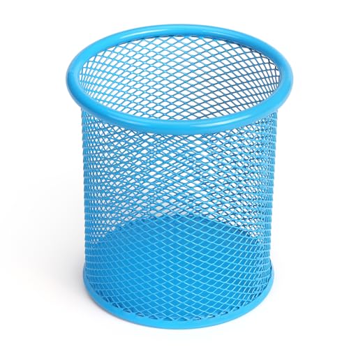 Tamaki Pen Holder Cup for Desk, Wire Mesh Pencil Cup Holder for Desk Office Pen Organizer (Blue)