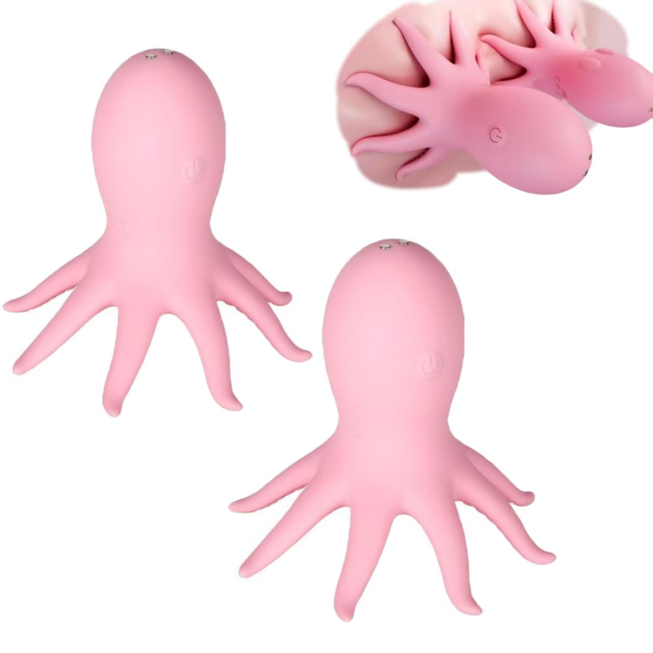 Vibrateur Femelle en Forme de Mamelon et de Clitoris en Forme de Pieuvre - Modèle Vibrant Rotatif/Suceur, Jouets Sexuels Intimes pour Les Couples (B)