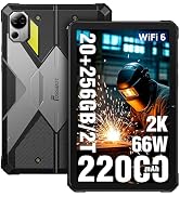 FOSSiBOT DT2 Outdoor Tablet 20 GB RAM + 256 GB ROM/2 TB, 10,4 inch 2K FHD-display, 22000 mAh accu, Android ...