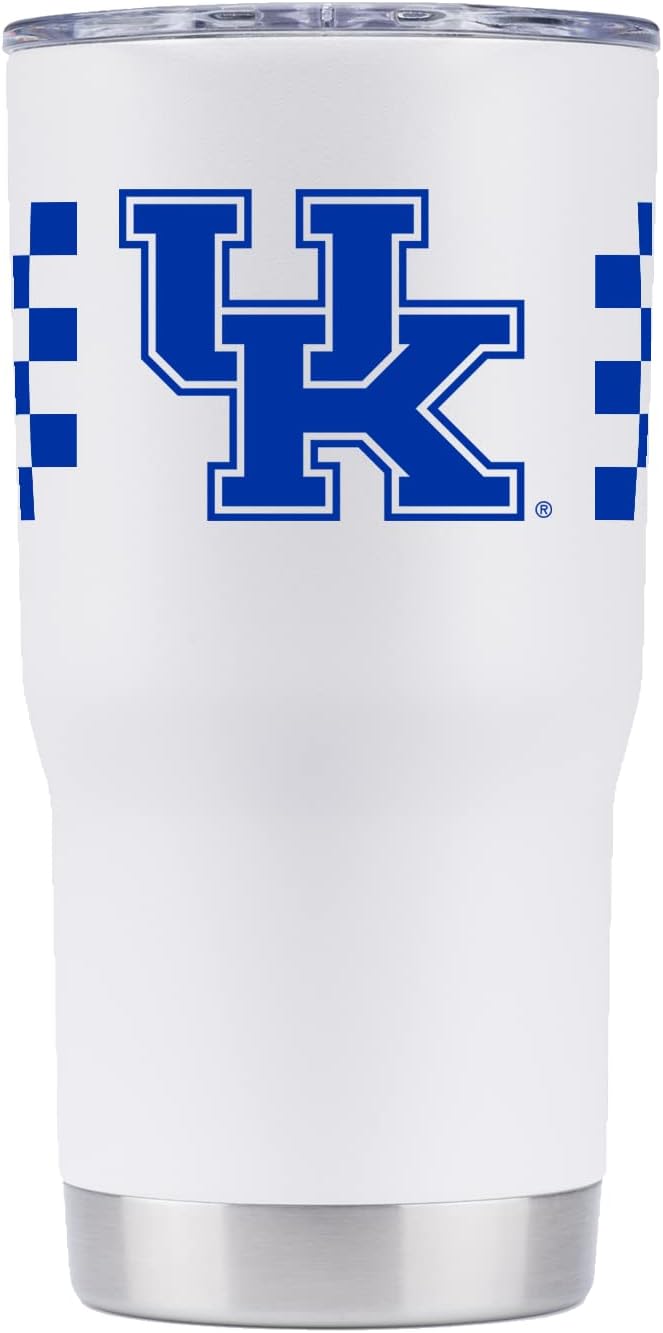 Gametime Sidekicks Kentucky 20oz White Tumbler - Officially Licensed, 18/8 Stainless Steel, Double-walled, Vacuum-insulated, UV LED Printed Logos, Sweatless, Stays Hot/Cold - 360 Wrap
