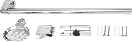 Miniatura 4 de ViaGasaFamido Barra deslizante de ducha de 24 pulgadas, montaje en pared, de acero inoxidable, barra deslizante para baño con soporte de ducha de