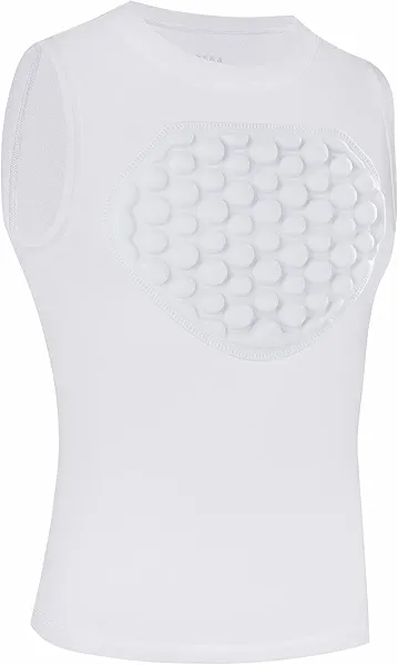 Runhit Youth Baseball Chest Protector Softball Lacrosse Football Padded Compression Shirt Heart Guard Sternum Protection