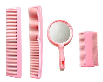 Ghelonadi Hair Comb Set with Mirror and Lice Comb Hair Stylists Professional Styling Comb Set for Women Men, Dressing Comb for women Multicolor