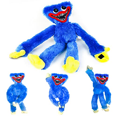 Poppy Playtime Huggy Wuggy - Peluche de monstruo de terror, 39,87 cm, muñeca para niños y fanáticos (azul)