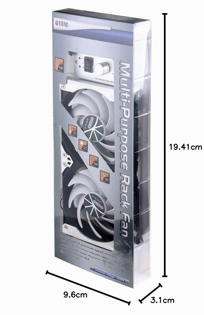 Titan TTC-SC09TZ(A) Ventilateur de Réfrigérateur, 34cm x 15cm x 4.5cm
