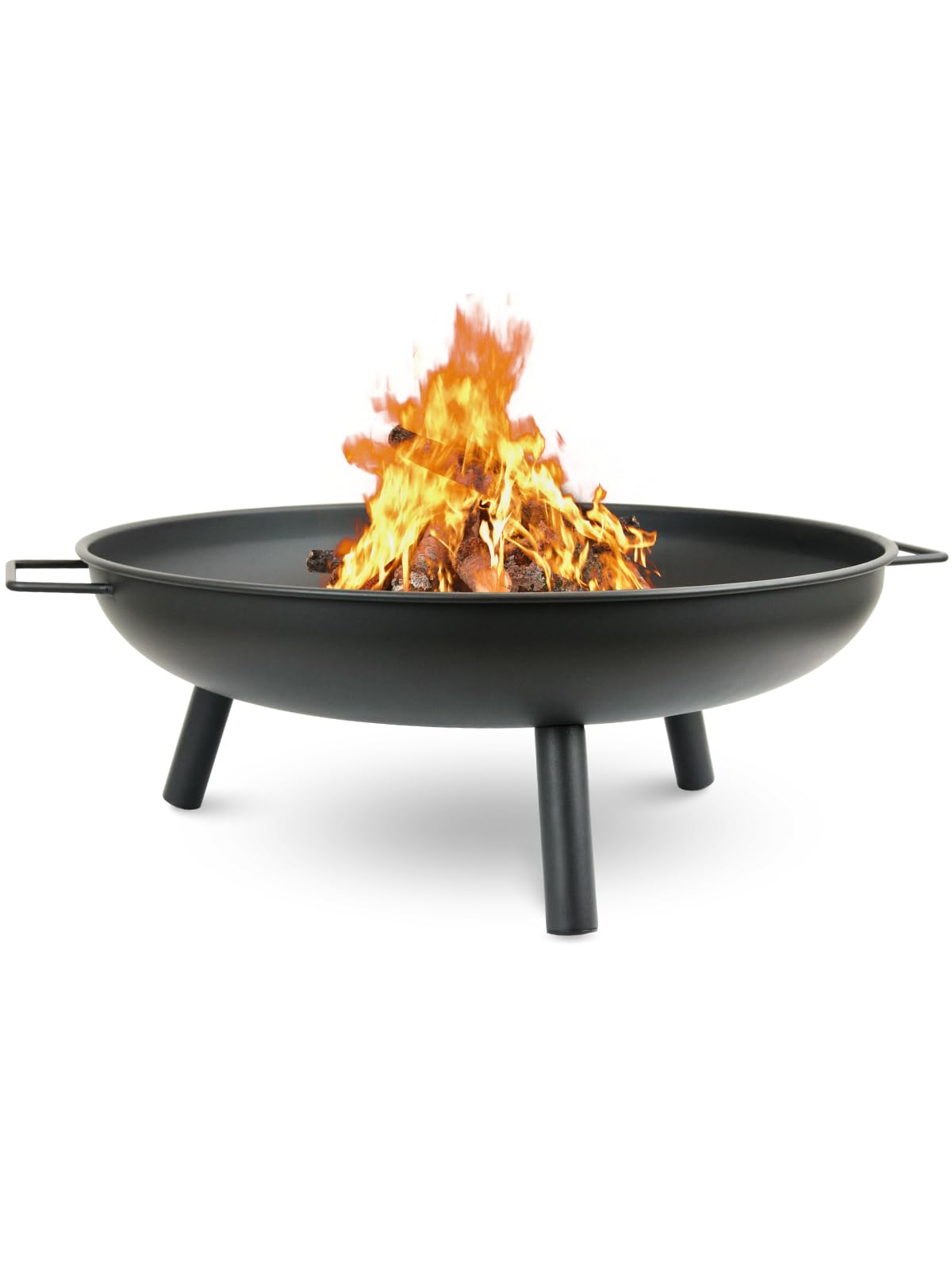 Feuerschale Schwarz ⌀58 cm I Sichere Feuerstelle für Garten, Terrasse I Metallschale für Lagerfeuer I Feuerkorb Robust
