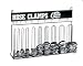 Durham 907-08-S129 Gray Cold Rolled Steel 10 Loop Hose Clam Rack, 23-1/4" Width x 16-1/8" Height x 5-3/8" Depth