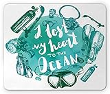 Mauspad Sprichwort: Ich Habe Mein Herz An Die Tauchausrüstung Verloren. Office Mauspad Tragbar Laptop Schreibunterlage Wasserdichte Schreibtischunterlage, Für Homeoffice, Büro, 25x30cm