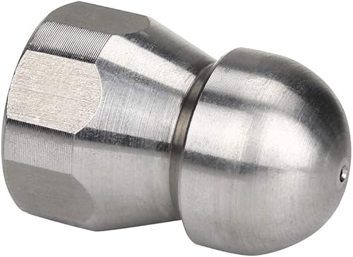 Miniatura 5 de Tool Daily - Boquilla fija de acero inoxidable para alcantarillado, nariz de botón de 38 pulgadas, orificio hembra 4.0, 4000 PSI (38 pulgadas)