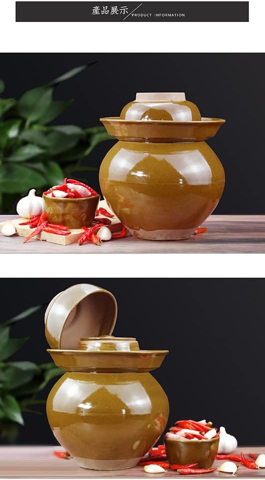 ピクルスジャー、発酵ジャー、ミニセラミックジャ家庭用の厚いセラミックヴィンテージ密封された缶用蓋付きキムチ瓶家庭用ピクルスジャー塩漬 【ベリー】
