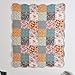 Greenland Home Carlie Modern Floral Quilt, Tapestry & Throw Blanket, 50 x 60 inches, Calico Patches
