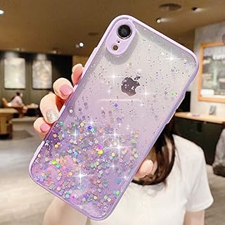 ZTUOK Compatible with iPhone X/XS Case for Women Girls,Silicone Gel Shockproof Clear Sparkly Bling Stars Phone Case Glitter Cover for iPhone X/XS-Pink