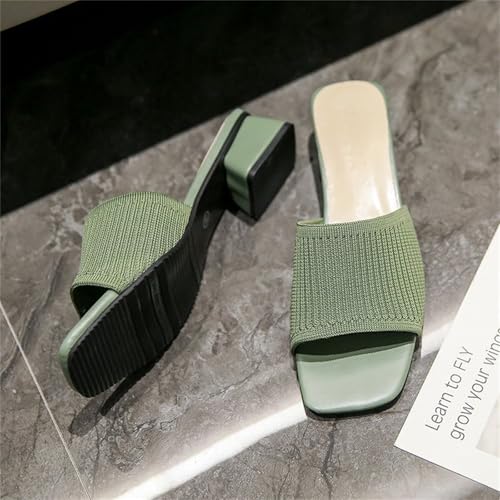 Heeled Sandals for Women Wide Width Open Toe Block Slip On Casual Chunky Low Heel Heeled Sandals Plantar Fasciitis Comfortable Walking Sandal3