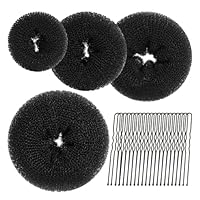 Duttkissen Donut Hair Bun Set, 4 Stück - Frisurenhilfe,20 U-Form Haarspange Haarnadel, Donut Haark Zubehör, Dutt Hilfe für Frisur Tänzer Kinder Mädchen Frauen