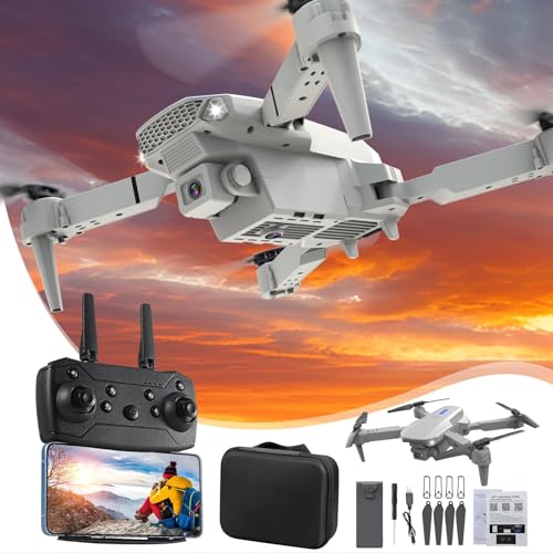 Drone with 1080P HD FPV Camera Remote Control with Altitude Hold Headless Mode Start Speed Adjustment, App Control, 3 Speed Gears, Gesture Control