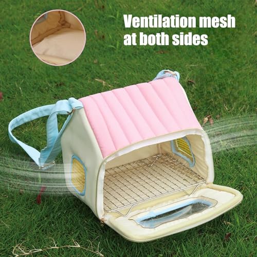 Transportkäfig für Vögel tragbarer Vogelkäfig 22 cm | Transporttasche, atmungsaktiv und wasserdicht, Tablett aus Edelstahl, Schultergurt, für Papageien, Wellensittiche, Tauben, Nymphensittic-4