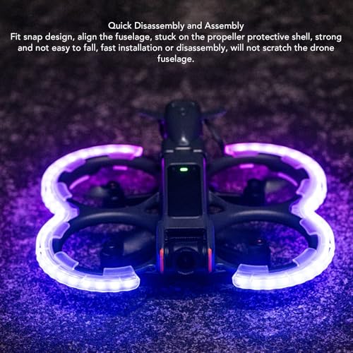 Image of ASHATA for Avata 2 Propeller Guard Protector, RGB Colorful Propeller Guard Bumper for for Avata 2, Lampshade Anti Collision Protector Cover Ring, Type C Charging