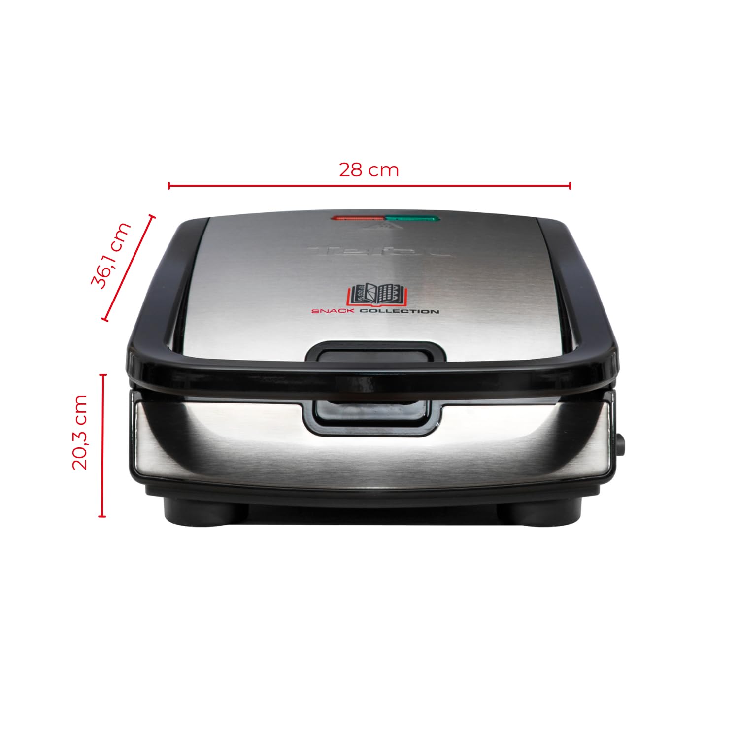 Tefal Snack Collection Sandwich- und Waffelmaker, antihaftbeschichtete Platten, spülmaschinengeeignet, erweiterbar, 700W, 28 x 36,1 x 20,3 cm, Schwarz/Silber, SW852D