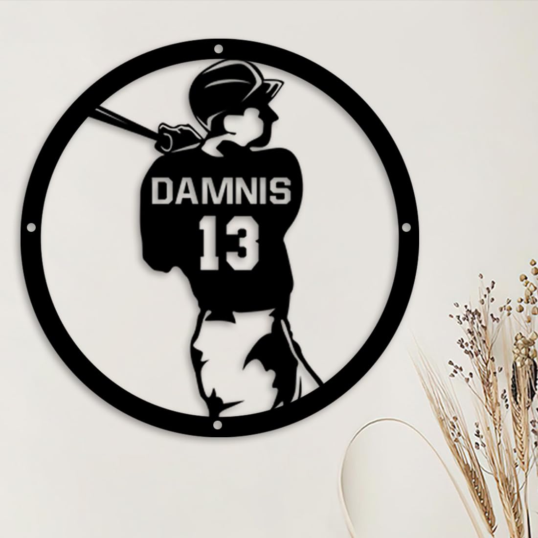 Insegna Al Neon Personalizzata Per Giocatore Di Baseball - Luce LED In Metallo Con Nome, 16 Colori, Decorazione Da Parete - 3