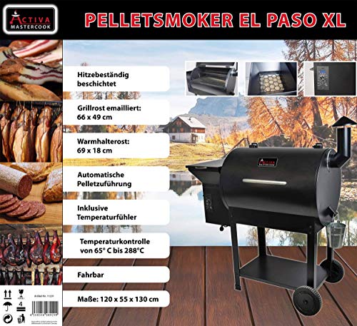 ACTIVA Smoker Grill XXL EL Paso I Pellet Smoker inkl. automatischer Pelletzuführung & Thermometer I Hochwertiger Pelletgrill für EIN gelungenes BBQ – Bild 5