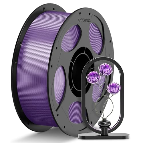 Image of ANYCUBIC PETG Filament 1.75mm, 3D Printer Filament, Translucent and Vibrant, Dimensional Accuracy + /- 0.02mm, Print with Most FDM 3D Printers, 1KG Reusable Spool, Semi-Clear Purple