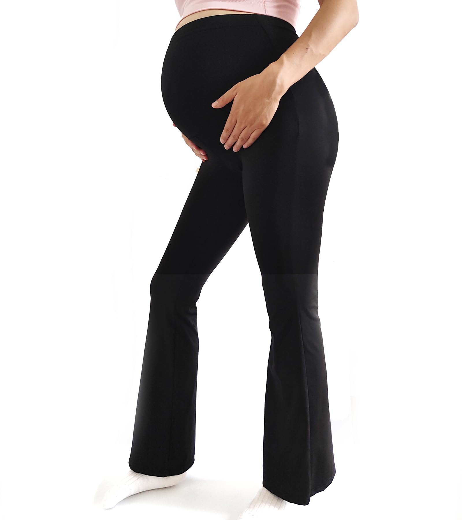 Legging de Maternité pour Femme,Pantalon de Yoga Extensible évasé, Pantalon de Grossesse pour Travail/Loisirs/Sport/Décontracté