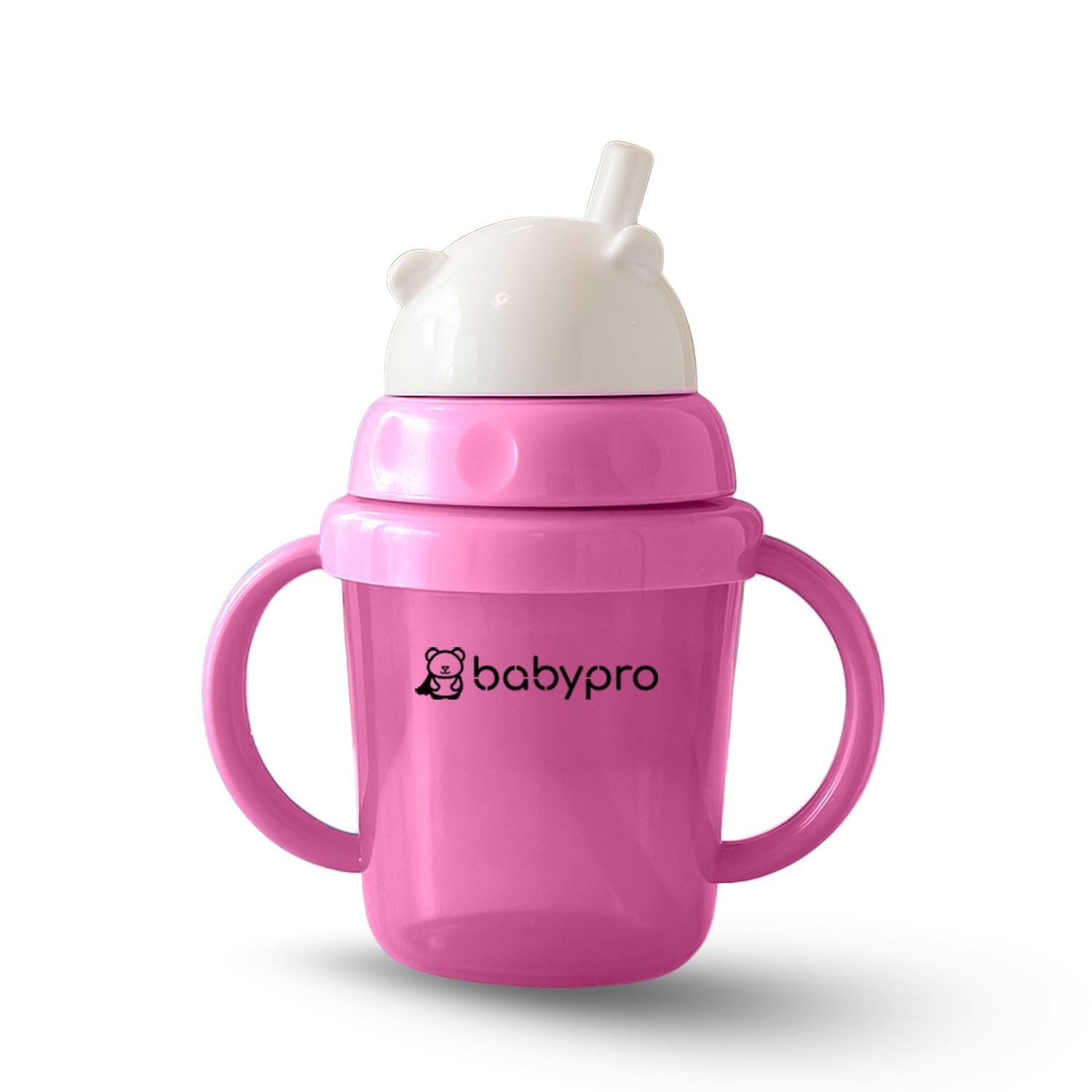 BabyPro Sipper Mug with Straw 180ML Spill-Proof, for Babies 6+ Months Age, for Water, Juice, Easy-Grip Handles, BPA-Free, Non-Toxic, Polypropylene, Easy to Clean, Safe Drinkware Cute & Durable, Pink-picture-16