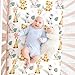 4 Pack Safari Jungle Animals Neutral Unisex Fitted Nursery Baby Sheets Set Toddler Mattress Sheets for Baby Boys or Girls (Pack N Play Sheets)