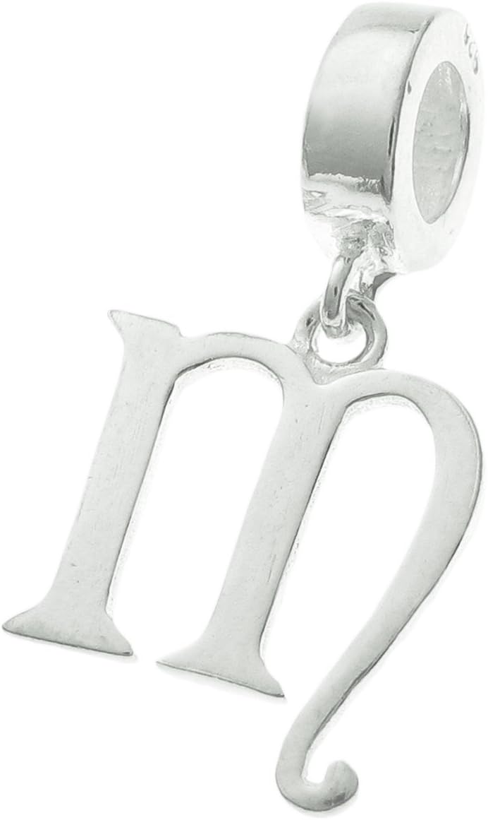 Dreambell 925 Sterling Silver Alphabet Letter A-Z Initial Dangle for European Charm Bracelet