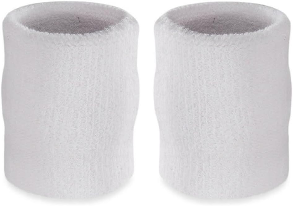 Arm Sweatbands, Absorbent and Breathable Thick Cotton Bands for Working Out, Gymnastics, Basketball, Tennis, and Football, Multiuse 4-inch Wristbands for Costumes and Cosplay