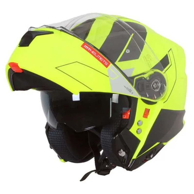 Casco Moto Modular MT FU935SV Genesis SV TALO C3 Amarillo Mate Talla XS con Gafa Solar HOMOLOGADO