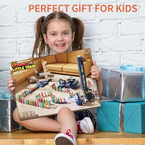 Domino Train Toy para Niños 200 pzs con Tren Eléctrico miniatura 6