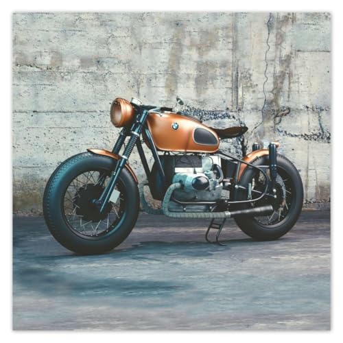 Papier peint intissé moto classique masquer défauts mur 208x208 cm
