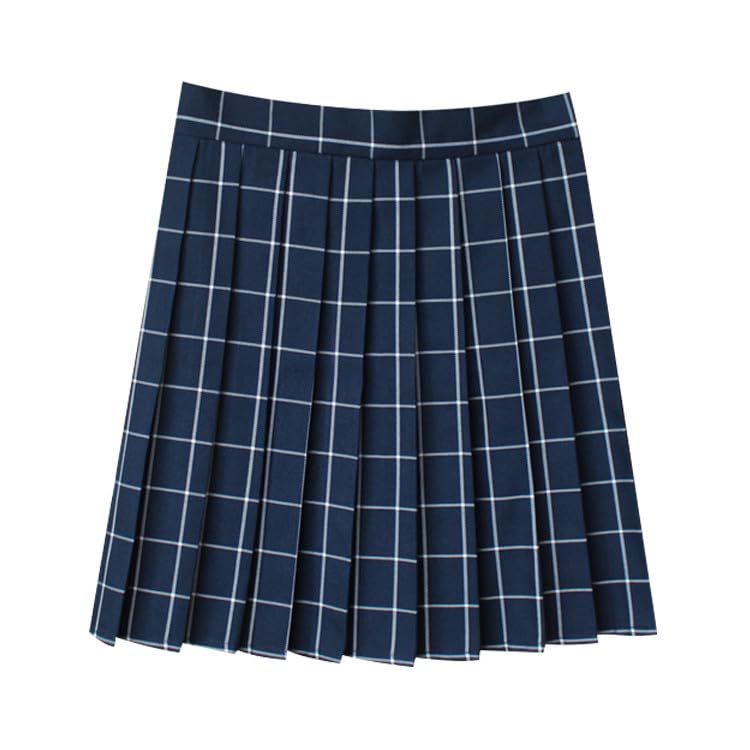 Women Pleated Mini Skirt Low Rise Plaid A-line Flare Skirts School Uniform Causal Skater Fall Fashion Clothes2