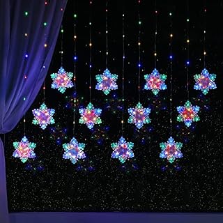 BLOOMWIN Christmas Window Lights 3 x 0.75M Star Curtain Fairy Lights USB Powered with Remote 8 Flashing Modes 180LEDs Xmas Party Wedding Home Bedroom Wall Garden Ornament Decoration