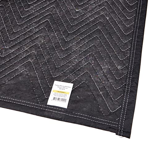 Kortpack Set von 5 Umzugsfirmenqualität Möbelpackdecken ca 520g/m² - Schwarz, 183x203cm + 1 x Gratis Tragegurte Umzug Transportgurt