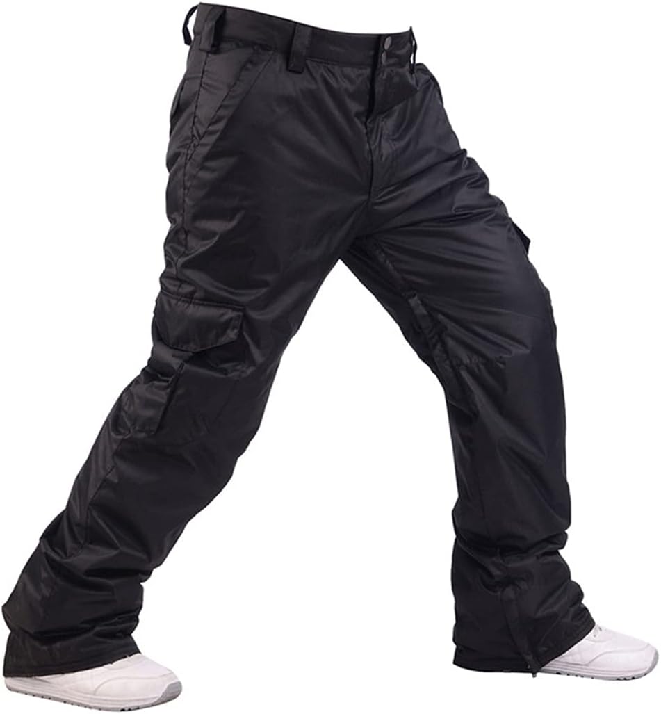 Men 'S Waterproof Snowboard Pants Winter Ski Pants Man Camouflage High-Waist Outdoor Windproof Thicker Snow Skiing Trousers Black M