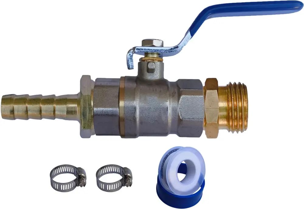 BSP Thread 1/2” inch Brass Forged Ball Valve & 2pc brass connector 2pc Clamp set Ball Valves-image-41