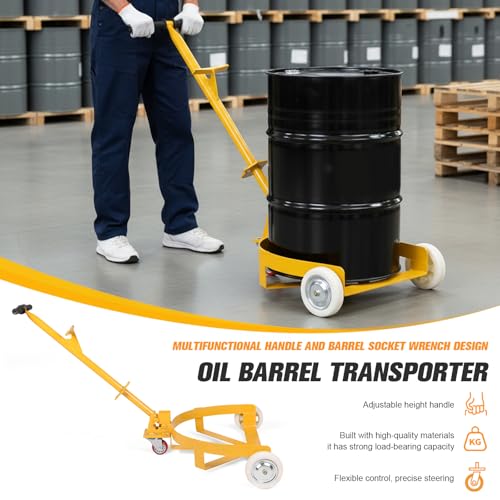 Carretilla para tambores 55 galones, capacidad 1200 lbs, 3 ruedas miniatura 5