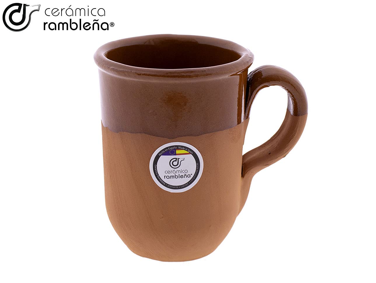 CERÁMICA RAMBLEÑA | Bierkrug Set | Biergläser Set 4 Stück | Bierkrug und Schläuche Set | 1.5 Liter Krug Set | 4 Gläser 350 ml