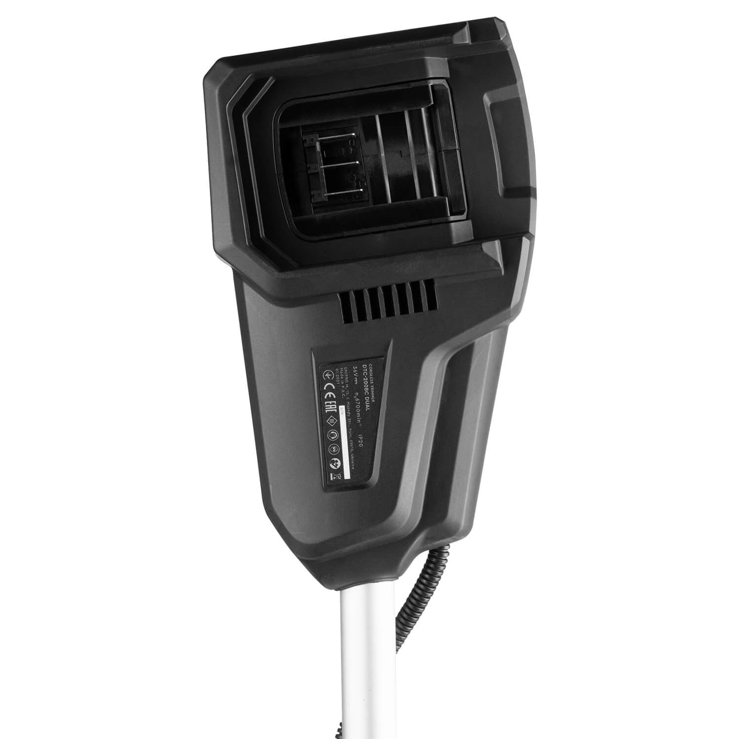 Desbrozadora Inalámbrica DTC-200BC Dual 2x20V - Cortabordes a Batería con Corte 350 mm y Cuchilla 3T 255 mm, 7000 RPM y Función Reversa - Kit Que Incluye 2 Baterías 4Ah y Cargador Dual - por Dnipro-M