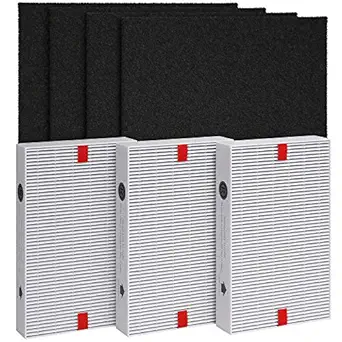 HPA300 Filter 7 Pack, 3 HEPA Filters & 4 Carbon Pre-Cut Pre Filters, Non-Toxic, Compatible with Honeywell Air Purifier Filter R and Pre Filter A, HRF-R3, HRF-R2, HRF-R1, HRF-AP1 & HPA 300
