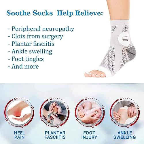 Image of Upgraded Neuropathy Socks 3 Pairs for Women Men,Soothe Relief Ankle Compression Sock 15-20 mmHg
