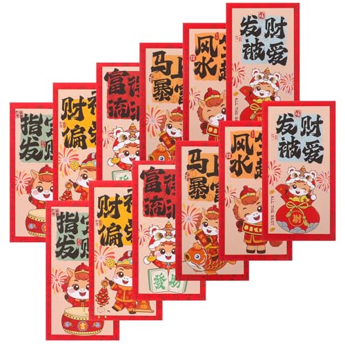 Enveloppes rouges pour Nouvel An chinois et fêtes familiales avec motifs de l'Année du Cheval
