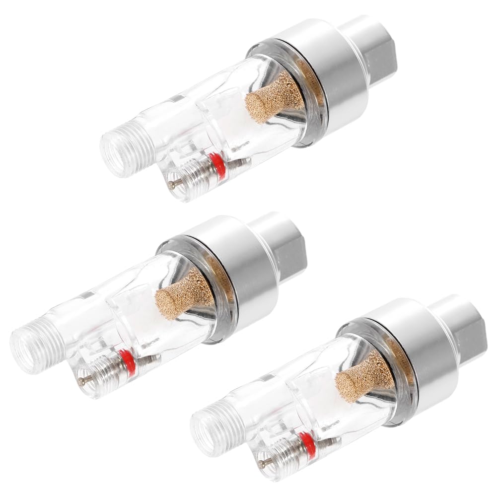 UDSKNV[KSL 3Pcs 1/8Inch Air Filter Valve Airbrush Moisture Trap Air Brush Oil Separator Model Sprays Paint Air Pump Water Filter